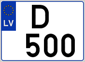 Auto numura zīme D500