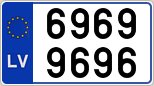 Auto numura zīme 69699696