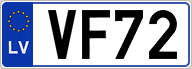 Auto numura zīme VF72
