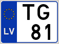 Auto numura zīme TG81