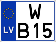 Auto numura zīme WB15