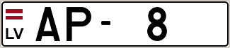 Auto numura zīme AP8