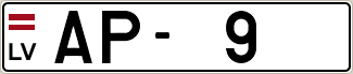 Auto numura zīme AP9