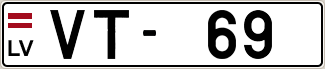 Auto numura zīme VT69