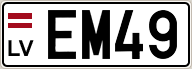 Auto numura zīme EM49