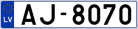 Auto numura zīme AJ8070