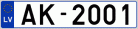 Auto numura zīme AK2001