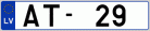 Auto numura zīme AT29