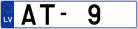 Auto numura zīme AT9