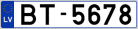 Auto numura zīme BT5678