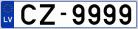 Auto numura zīme CZ9999