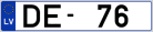 Auto numura zīme DE76