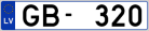 Auto numura zīme GB320