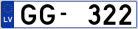 Auto numura zīme GG322
