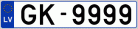 Auto numura zīme GK9999