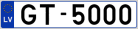 Auto numura zīme GT5000
