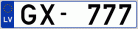 Auto numura zīme GX777