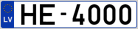Auto numura zīme HE4000