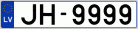 Auto numura zīme JH9999