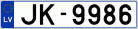 Auto numura zīme JK9986