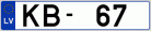 Auto numura zīme KB67