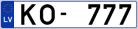Auto numura zīme KO777