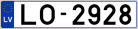 Auto numura zīme LO2928 Auto numura zīme LO2928