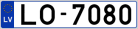 Auto numura zīme LO7080