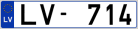 Auto numura zīme LV714