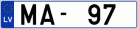 Auto numura zīme MA97