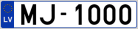 Auto numura zīme MJ1000