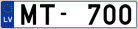 Auto numura zīme MT700