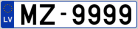 Auto numura zīme MZ9999