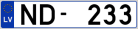 Auto numura zīme ND233
