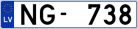 Auto numura zīme NG738