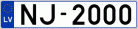 Auto numura zīme NJ2000