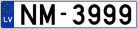 Auto numura zīme NM3999