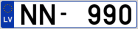 Auto numura zīme NN990