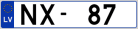 Auto numura zīme NX87