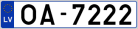 Auto numura zīme OA7222