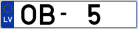 Auto numura zīme OB5