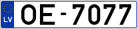 Auto numura zīme OE7077