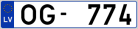 Auto numura zīme OG774