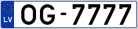 Auto numura zīme OG7777