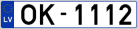 Auto numura zīme OK1112