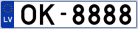 Auto numura zīme OK8888