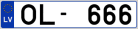 Auto numura zīme OL666