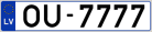 Auto numura zīme OU7777 Auto numura zīme OU7777