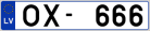 Auto numura zīme OX666