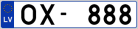 Auto numura zīme OX888